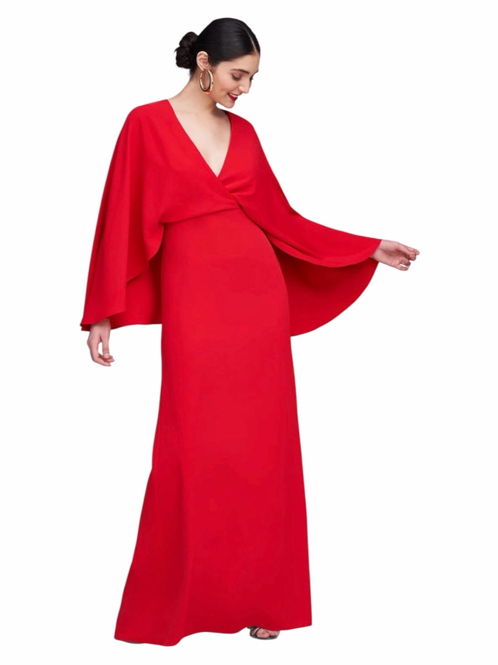 NWT: Halston OLAYA GOWN IN FLUID CREPE, Red, Size 0 - Picture 4 of 11